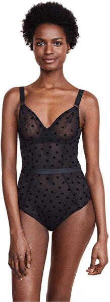 Stella McCartney 187736 Womens Betty Twinkling Bodysuit Black Size Medium