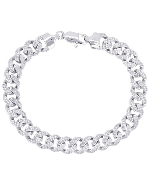 Diamond Accent Chain Bracelet in Fine Silver Plate