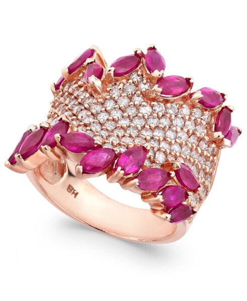 Rosa by EFFY® Ruby (3-1/4 ct. t.w.) & Diamond (1-3/8 ct. t.w.) Ring in 14k Rose Gold