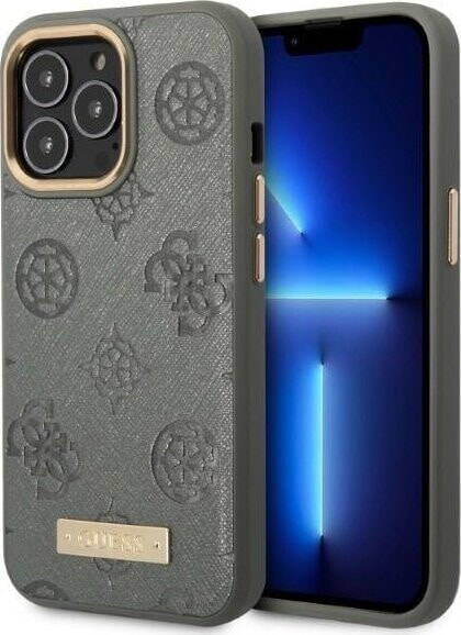 Guess Guess GUHMP13LSAPSTG iPhone 13 Pro / 13 6,1" szary/grey hardcase Peony Logo Plate MagSafe NoSize