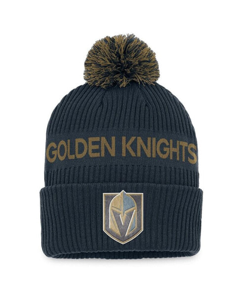 Men's Gray, Gold Vegas Golden Knights 2022 NHL Draft Authentic Pro Cuffed Knit Hat with Pom