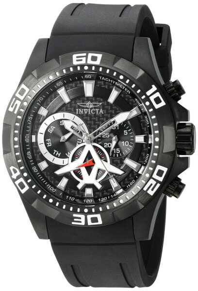 Invicta Men's 'Aviator' Quartz Stainless Steel and Polyurethane Watch Color:B...