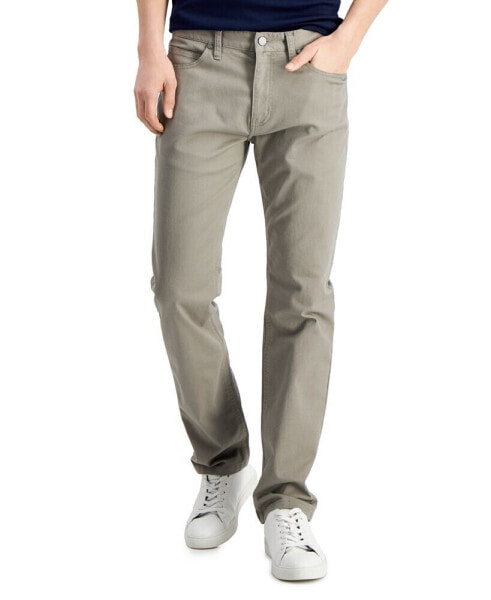 Men's Five-Pocket Straight-Fit Twill Pants, Created for Macy's