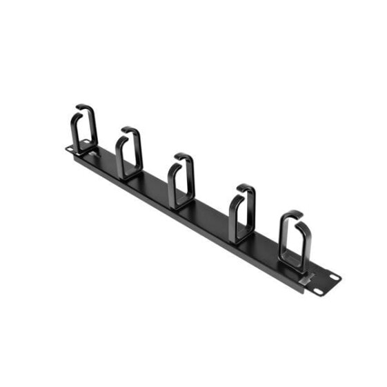 1U 19in Metal Rackmount Cable Management Panel - Cable management panel - Black - Steel - 1U - TAA - REACH - CE - 483 mm