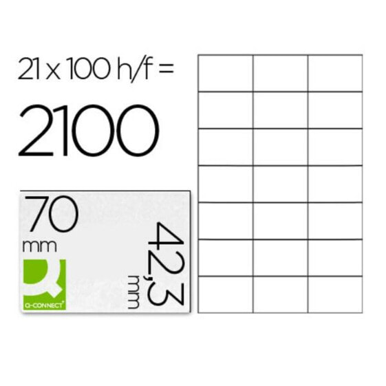 Клейкие этикетки Q-Connect KF10649 Белый 100 Листья 70 x 42 mm