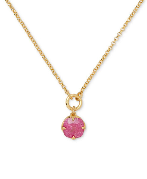 Gold-Tone Pop of Joy Spade Flower Pendant Necklace, 16" + 3" extender