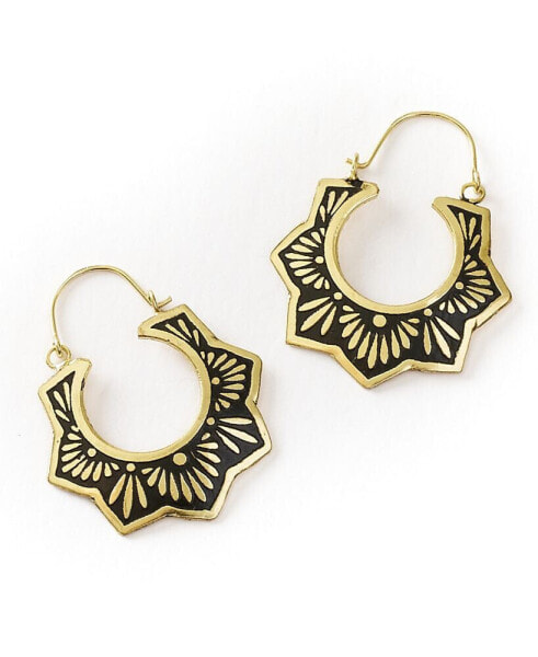 Nisha Lotus Hoop Earrings