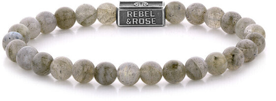 Silver beaded bracelet Labradorite Shield RR-6S005-S