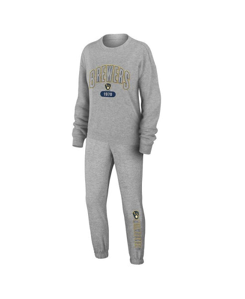 Women's Gray Milwaukee Brewers Knitted Lounge Set