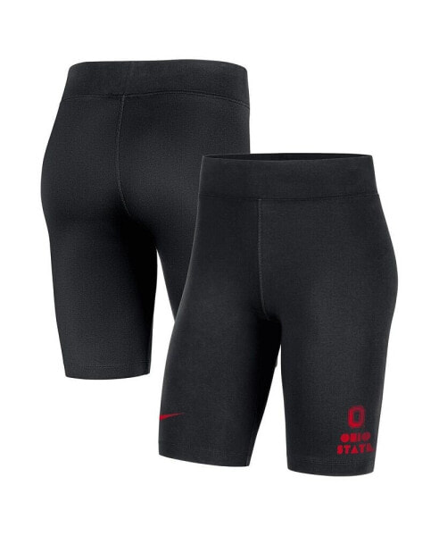 Women's Black Ohio State Buckeyes Essential Tri-Blend Bike Shorts