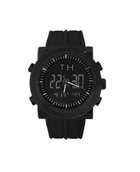 Men's Black Silicone Strap Watch 47mm