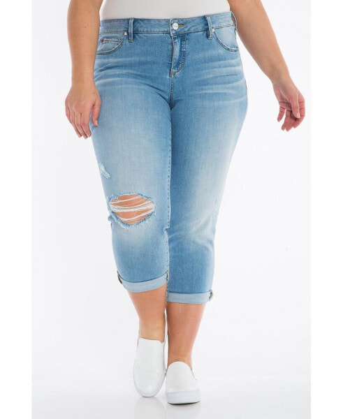 Plus Size Mid Rise Boyfriend Jeans