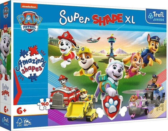 Trefl Puzzle 160 elementów Super Shapes XL Psi Patrol Skaczące pieski