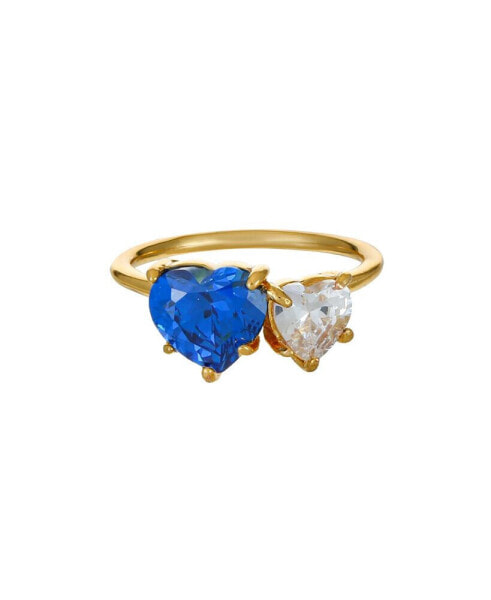 18K Gold Plated Brass Multi Heart Cubic Zirconia Ring