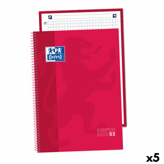 Тетрадь OXFORD Europeanbook 1 Красная А5 80 листов (5 штук)