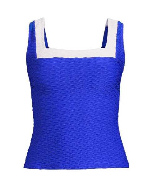 Women's Texture Square Neck Tankini Swimsuit Top