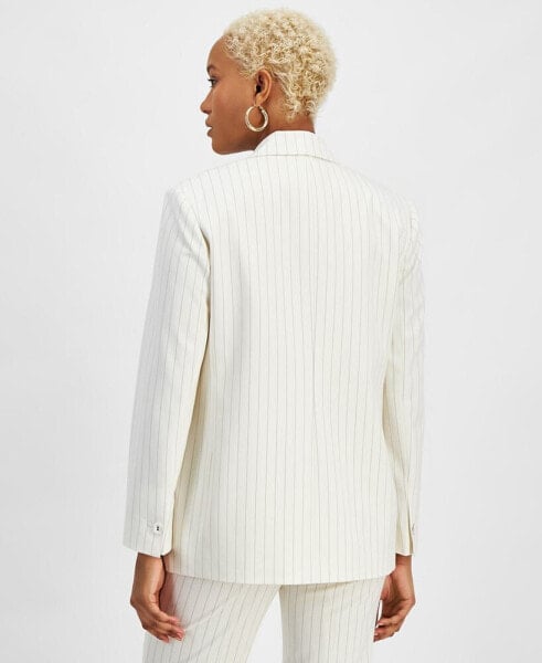 Women's Pinstripe Single-Breasted Blazer, Created for Macy's