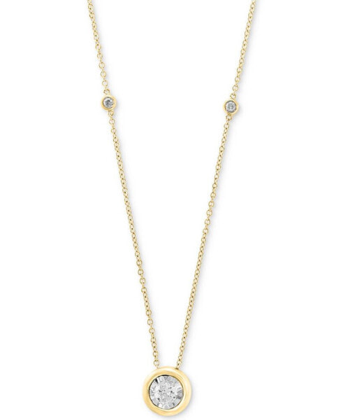 EFFY Collection bubbles by EFFY® Diamond Bezel 18" Pendant Necklace (1/2 ct. t.w.) in 14k White, Yellow or Rose Gold