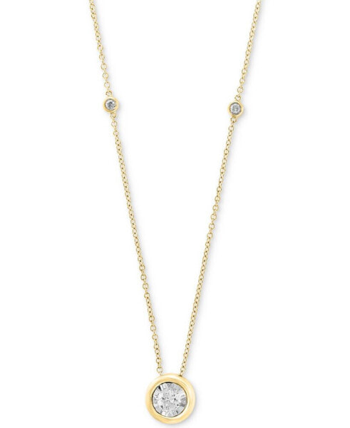 Bubbles by EFFY® Diamond Bezel 18" Pendant Necklace (1/2 ct. t.w.) in 14k White, Yellow or Rose Gold