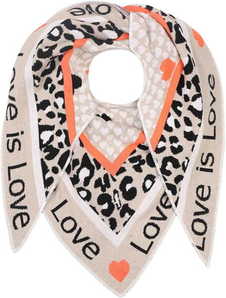 Zwillingsherz Triangular Scarf Love is Love Stole Scarf Made of Wool for Women Girls Boys Children – High Quality Cotton Scarf with Leo and Heart Pattern – Women's Scarf for Summer Autumn Winter