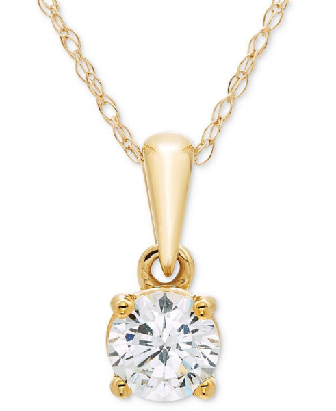 Diamond Solitaire 18" Pendant Necklace (1/3 ct. t.w.) in 14k Gold