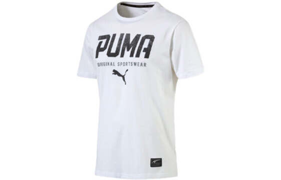 Puma Style 印花圆领短袖T恤 男款 白色 / Футболка Puma Style T 593029-02