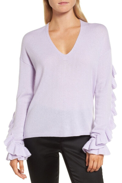 Lewit Ruffle Sleeve Cashmere Sweater Women's Sz. Small 152081