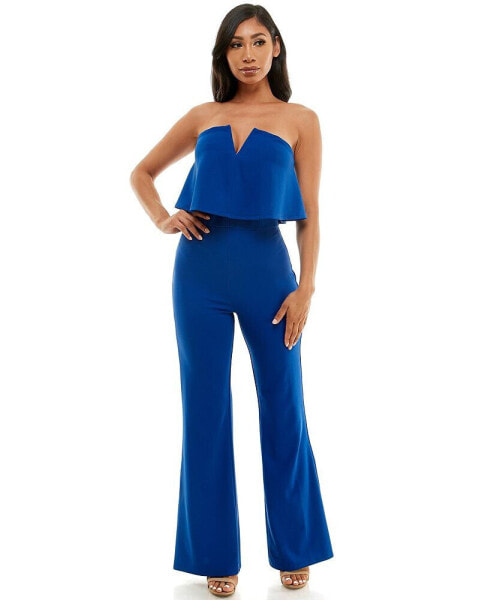 Women's Strapless Overlay Jumpsuit