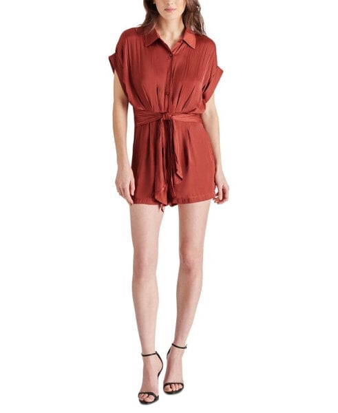 Women's Tori Tie-Waist Satin Romper