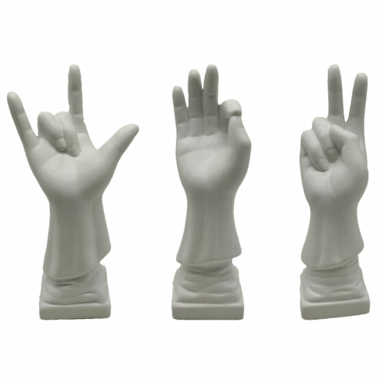 Декоративная фигура DKD Home Decor Белый рука 7 x 7 x 25 cm (3 штук)