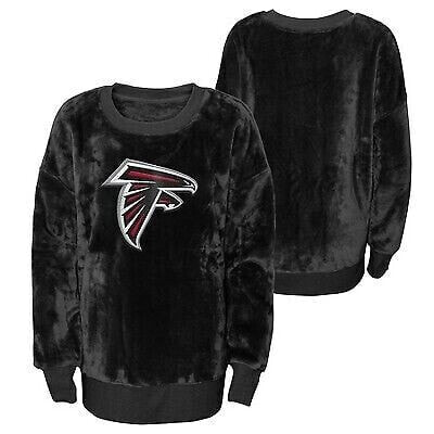 NFL Atlanta Falcons Girls' Minky Fleece Crew Neck Sweatshirt - M