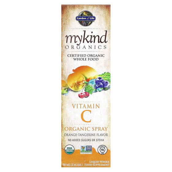 Garden of Life, MyKind Organics, спрей с органическим витамином C, вкус апельсина и мандарина, 58 мл (2 жидкие унции)