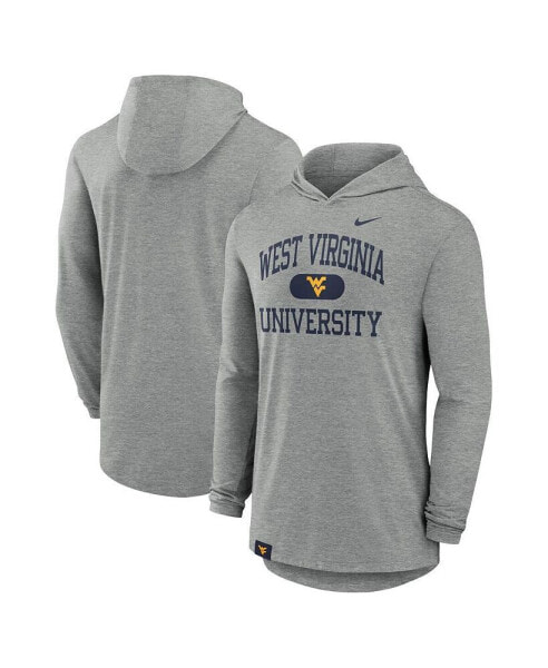 Men's Heather Gray West Virginia Mountaineers Blitz Hoodie Long Sleeve T-Shirt