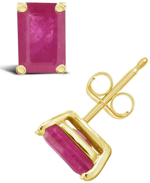 Серьги Macy's ruby Stud  in Yellow Gold