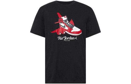 Jordan 球鞋字母印花短袖T恤 男款 黑色 送男生 / Футболка Jordan T CN3597-010