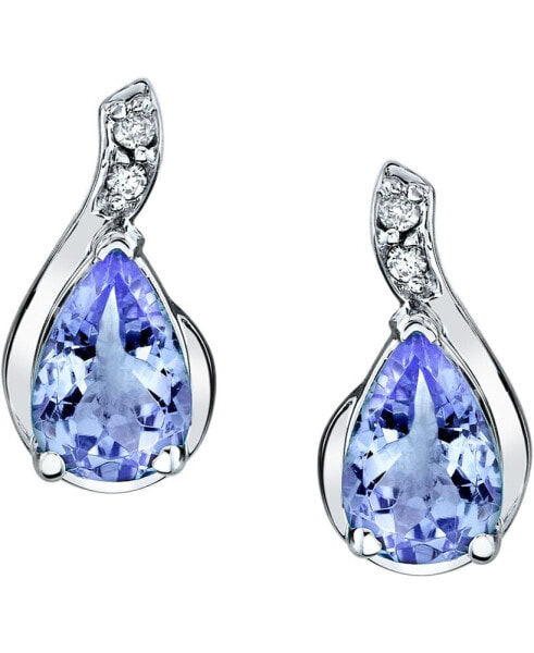 Tanzanite (7/8 ct. t.w.) & Diamond Accent Stud Earrings in 14k White Gold