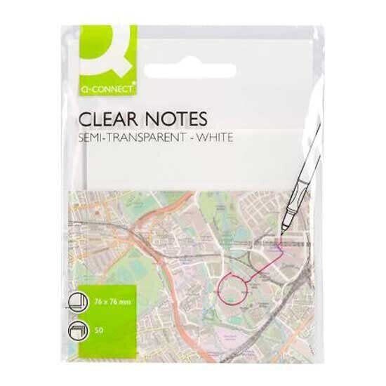 Q-CONNECT Removable sticky note pad 76x76 mm removable white translucent plastic 50 sheets