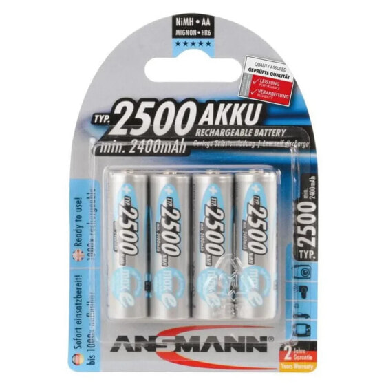 ANSMANN AA Rechargeable 2500Mah 1.2V 4 Units Pile