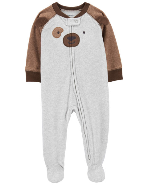 Baby Dog Fleece Zip-Up Footie Sleep & Play Pajamas Preemie (Up to 6lbs)