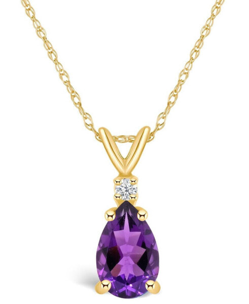 Amethyst (1 ct. t.w.) and Diamond Accent Pendant Necklace in 14K Yellow Gold or 14K White Gold