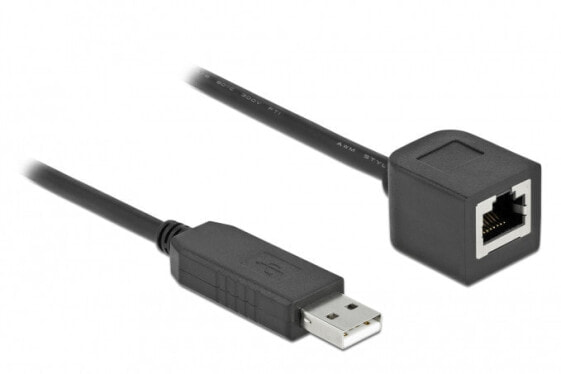 Delock Serial Connection Cable with FTDI chipset - USB 2.0 Type-A male to RS-232 RJ45 female 1 m black - Black - 1 m - USB Type-A - RJ-45 - Male - Female