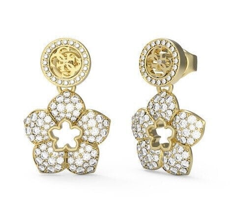 Beautiful gold plated earrings with Shining Winter flower JUBE04471JWYGT/U