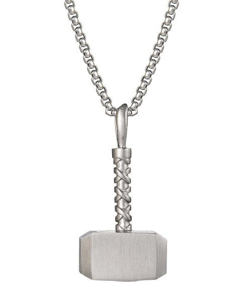 Thor's Mjolnir Hammer Stainless Steel (316L) Pendant, 22'' Box Chain