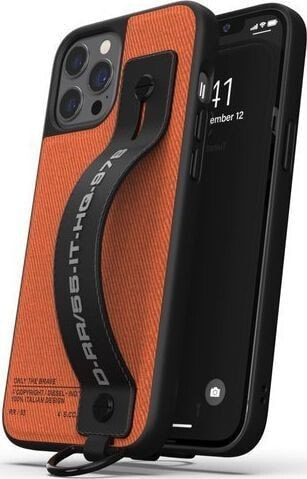 Чехол для смартфона Diesel HANDSTRAP CASE UTILITY TWILL для iPhone 12 PRO MAX, Черно-оранжевый