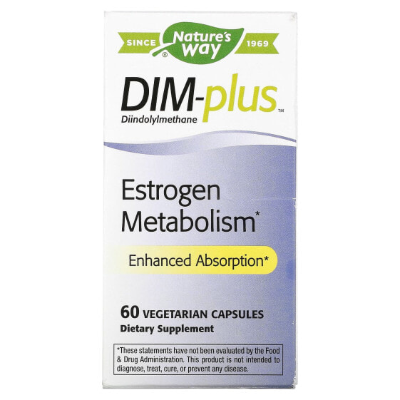 Витамины для женского здоровья NATURE'S WAY DIM-Plus, Metabolism Estrogen, 60 Вегетарианских капсул
