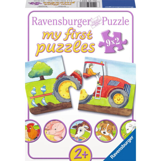 Пазл детский Ravensburger "Жизнь на ферме" 18x10 см 9x2 детали