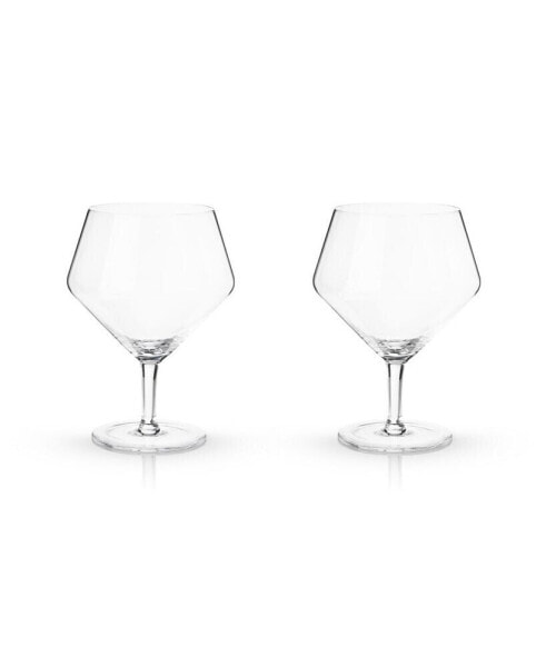 Raye Angled Gin & Tonic Crystal Glasses, Set of 2, 14 Oz