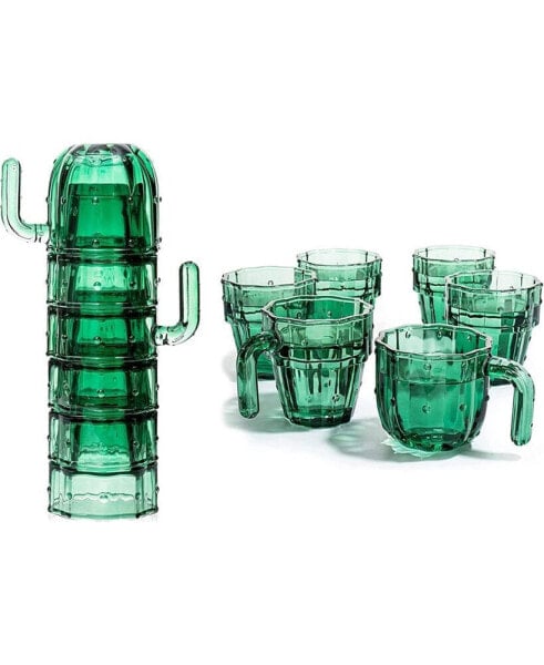 Cactus Stackable Glasses, Set of 6
