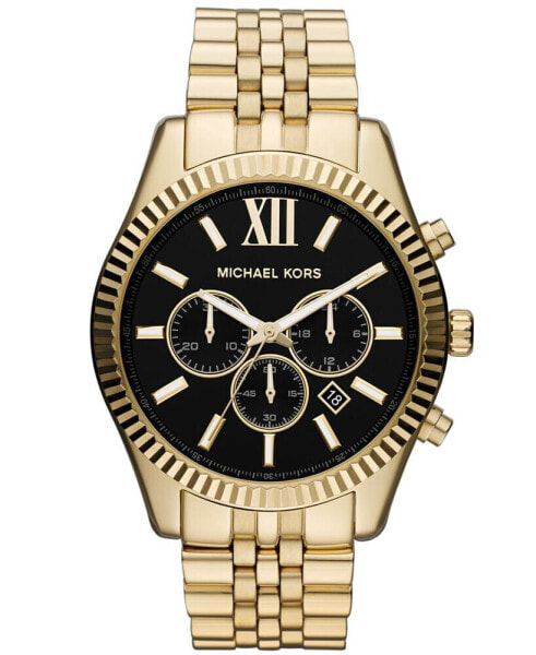Men's Chronograph Lexington Gold-Tone Stainless Steel Bracelet Watch 45mm MK8286
