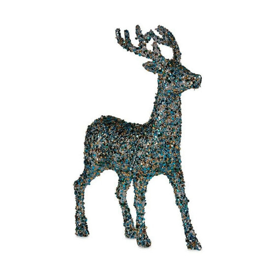 Новогодний декор Krist+ Средний Северный олень синий позолоченный пластик 15 x 45 x 30 см
